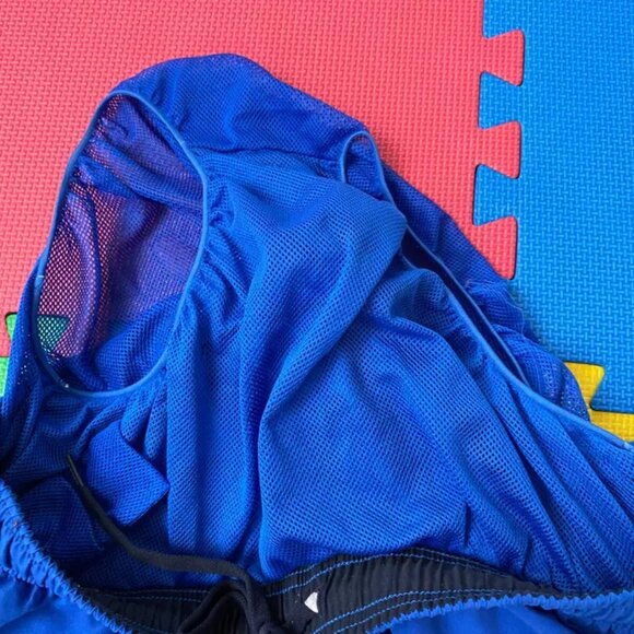 Speedo Swim Shorts Men Size Large Blue Pockets Polyester - STAIN - READ - Picture 9 of 10